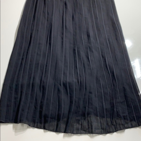 Pleated Mini Dress Spaghetti Strap Solid Black Sm - Picture 5 of 5